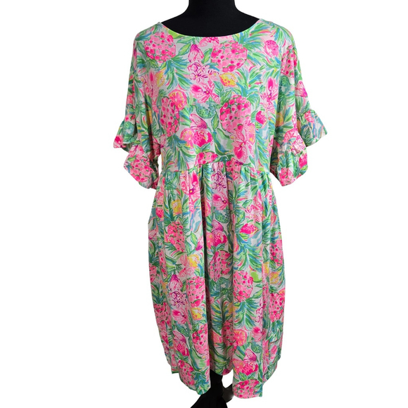 ulitzer Tiltson Dress M NWT Pear Necessities Pink Floral Cotton Vacation - Picture 2 of 11
